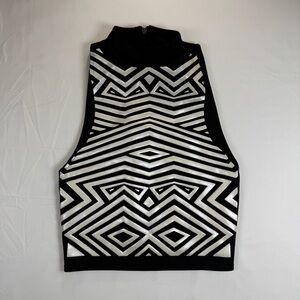 Sparkle‎ & Fade Black and Silver Patterned Top